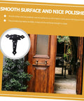 HAKIDZEL strap door hinge, black wrought iron, heavy-duty decorative hinge mounted on a wooden door