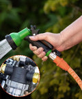 Hassle Free Eight Pack Stainless Steel Hose Filter Washers With Inlet Screen And Strainer used on a garden hose with sprayer
