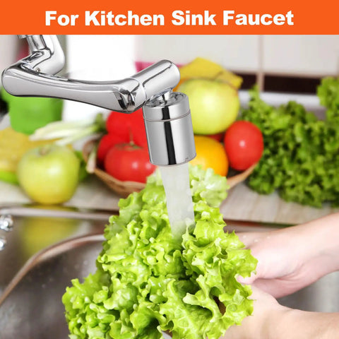 1440 Degree Faucet Aerator Extension Swivel Head With Two Spray Modes in kitchen, washing lettuce