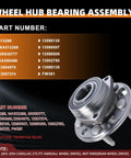 2Pcs Front And Rear Wheel Bearing Hub Assembly Fits Malibu 2013 2015 Impala 2014 2017 Buick Lacrosse 2010 2016 Regal 2011 2017 Cadillac XTS 2013 2019 And Cadillac CTS AWD 2015 2016 5 Lug shown with specifications.