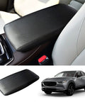 Mazda CX 30 Center Console Cover Leather Armrest Protector Waterproof And Anti Scratch Black Carbon Fiber Finish For 2020 2021 2022 2023 2024 2025 2026 CX 30 Accessories