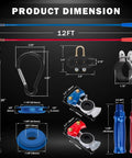 Dimensions of 12 Ft Semi Truck Air Line Hose Assembly With Tender Spring Gladhands And Handles Durable Rubber Air Brake Hoses Kit