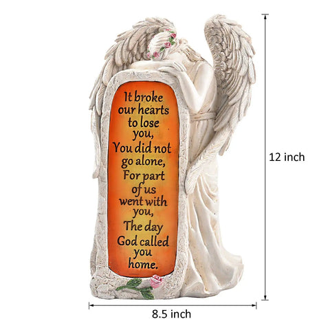 Solar Angel Garden Statue Lights For Outdoor Decor And Yard Art No Wiring Auto Charge By Daylight Weatherproof Memorial Gift