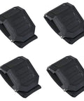 UTV Windshield Mount Clamps Straps Kit 4 Pack Fits 1 To 2 Inch Roll Bars, shown in black material with adjustable straps