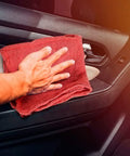 Red Cotton Shop Towels Pack Of 150 14 By 14 Inch Absorbent Cleaning Rags For Auto Garage Home And Industrial Use used on car interior