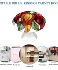 Stained Glass Bunch Of Chili Pepper Round Drawer Cabinet Knobs With Screws 2 Pcs Dresser Knob Pulls Decor showcased on white base