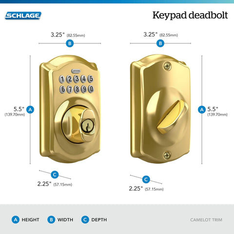 Lock Down Your Doorway With This Sleek Electronic Keypad Deadbolt That Comes Straight Up Preprogrammed For Smooth Keyless Entry And Holds Up To Nineteen Custom Codes In Bright Brass