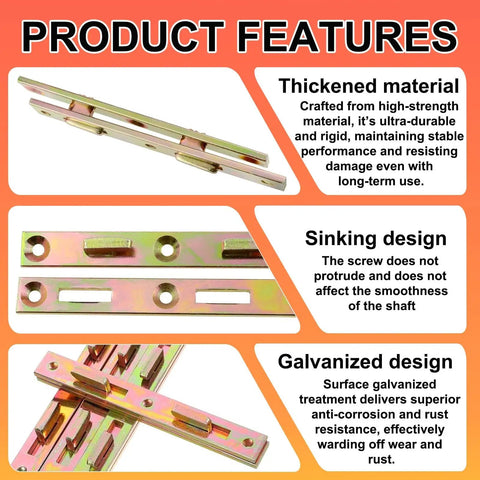 Heavy Duty Bed Rail Fasteners Five Inch Mortise Bracket Set Of Four Wood Bed Frames Solid Zinc Coated Steel Hardware showing features.