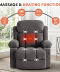 Power Lift Recliner Chair With Massage And Heat For Elderly in a living room, showing massage and heating functions.