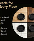 Twelve Piece Heavy Duty Rubber Furniture Pads, 2 Inch Anti Skid Coasters in black for various floor types.
