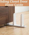 Four Pack Sliding Closet Door Floor Guide Set Built To Last With Universal ABS Bottom Guides Fit One And Three Eighths Inch Doors Complete Track Kit With Screws For Easy No Fuss Cabinet Installation White, white floor guide for sliding wood closet door