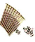 10 Pack M6 Carbon Steel Furniture Bolts With Barrel Nuts And Dowel Connectors 80mm Long Galvanized Heavy Duty Fasteners piled together