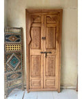 Hand Carved Barn Door In Natural Brown Finish Customize Your Size Double Sliding Or Single Hinged Interior Exterior Front Door Antique Modern Style Made To Order No Glass Or Hardware Included, ornate wood design, indoor setting