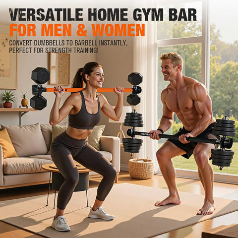 Dumbbell To Barbell Converter For Your Home Gym Turn Dumbbells Into A Barbell Set Weight Bar For Bench Presses Squats Hip Thrusts