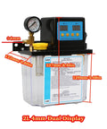 2L CNC Oil Lubrication Pump System with Electromagnetic Automatic Lubrication, Dual Display, Fits 4mm and 6mm Lines, AC220V or AC110V