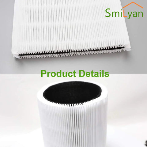 Close-up of Three Pack Replacement Filters For Blue Pure 411 Series Air Purifiers With True HEPA And Carbon Filtration 99.97% 0.3 micron