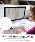 Premium Gold Plated Satellite Stabilizer Wires For Mechanical Keyboards on desk, keyboard with quality steel wire visible.