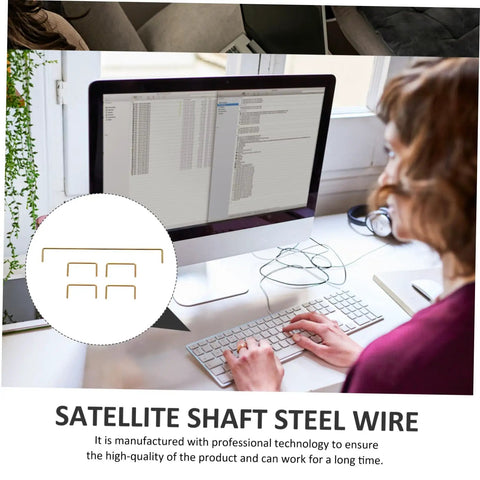 Premium Gold Plated Satellite Stabilizer Wires For Mechanical Keyboards on desk, keyboard with quality steel wire visible.
