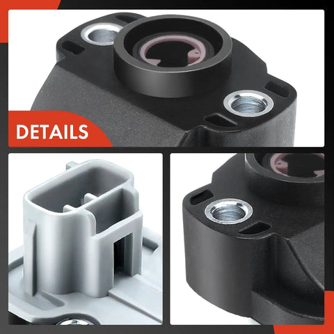 TPS Throttle Position Sensor With 3 Blade Plug For Dodge Ram Chrysler SUVs And Trucks 1997 To 2007 Plug And Play Replacement Part Easy Install High Quality Auto Sensor close-up with connector and mounting holes