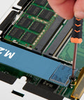 Ultimate M.2 NVMe SSD Screw Kit with Magnetic Screwdriver installing on motherboard