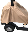 All Weather Golf Cart Seat Cover For 4 Passenger Carts Fits 2 Plus 2 Or 2 Person Universal Fit Quick Storage Access Bench Shield Protector Rain Dew And Sun draped over a golf cart