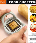 AORPLIM handheld vegetable chopper with stainless steel grid blades for dicing potatoes and vegetables