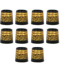 10 Pack Tapered Golf Iron Ferrules Glitter Inner Gold Finish 0.370 Sleeve For Tapered Shaft Wedge Iron Club Repair Parts