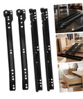 2 Sets Bottom Mount Drawer Slides Iron Soft Close Cabinet Rails For Kitchen Dresser Office Heavy Duty Glide Hardware With Smooth Quiet Operation Durable Steel Construction For Long Lasting Use With Quiet Smooth Glide System black steel drawer slides for kitchen dresser office drawers