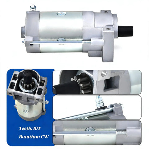 10 Tooth CW Starter Motor Direct Replacement For Toro And Exmark 2P77F Engines, detailed view, OEM quality construction.