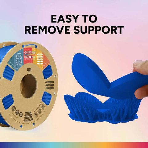 Matte Blue PLA Filament 1.75mm 1Kg Spool For Easy No Fuss 3D Printing Low Warping Frosted Matte Finish shown with printed object