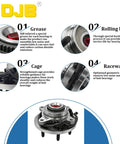 Ford Front Wheel Hub Bearing Assembly 515142 features grease, rolling body, cage, and raceway for F150, Expedition, Navigator 2011-2014