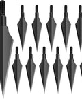 Beefy 150 Grain Steel Broadheads For Compound Recurve Bow And Crossbow, Screw In Arrow Tips Pack Of 12 In Durable Storage Case
