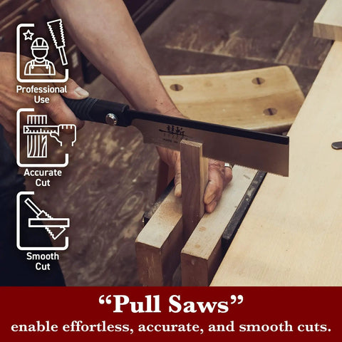 Person using Dozuki Dovetail Saw 7 Inch Pull Saw For Fine Joinery Japanese Style Handsaw With Rip Cross Cut Go To Pro Grade