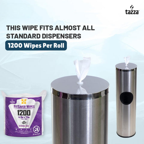 Bulk Wipes 4 Pack 1200 Count Durable Pre Saturated Cleaning Wipes and dispenser for gym equipment and mats.