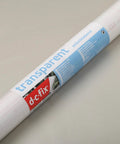 Roll of Self Adhesive Privacy Glass Window Film Milky Finish 17 Inch By 78 Inch with label on neutral background