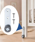 Durable Steel Construction Two Pack 1.5 Inch Anti Sag Door Support Wheels Low Profile Caster Hardware with screws for easy install.