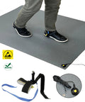 ESD Antistatic Floor Mat With Grounding Cable And Heel Strap For Electronics Builds, 3 By 5 Foot, Grey Speckled