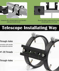Adjustable Guiding Scope Ring Set With Plate, 90mm Inner Diameter, Pair, showing M6 and M8 through-holes and 1/4"-20 threads