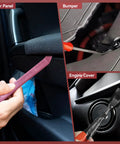 Using 2080Piece Auto Retainer Clips Kit With Fastener Pliers on door panel, bumper, engine cover in 3 images.