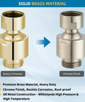 All Metal Shower Head Swivel Ball Joint Adapter For Solid Brass Adjustable Shower Arm Connector And Extension, Universal Showerhead Connector, Brushed Nickel Finish, No Leak Design, Heavy Duty, Leak-Free Performance, solid brass and chrome finish