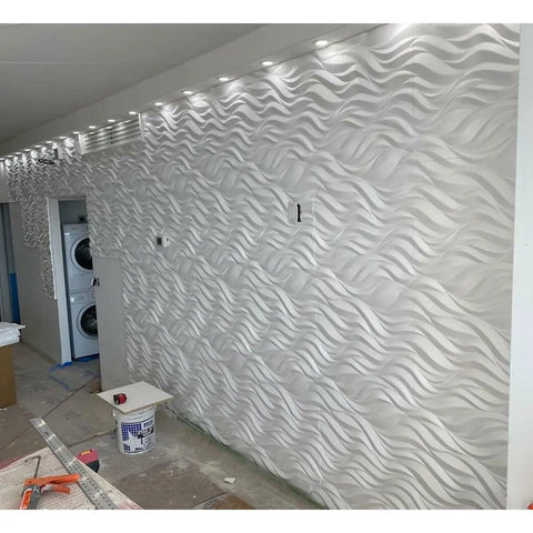 Flames Seamless 3D Wall Panels White 24 Sq Ft Pack For A Dope Ceiling And Wall Makeover Easy Cut To Fit Paintable Surface