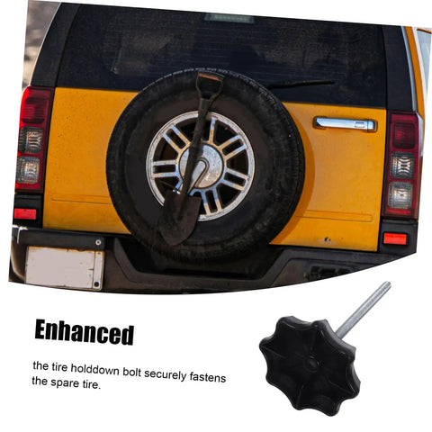 Spare Tire Hold Down Bolt For Most Cars Universal Fitment No Fuss Easy Installation Mounting Part Durable Metal And Plastic Construction Built For Wide Vehicle Compatibility And Firm Spare Security shown with tire