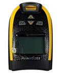 Close-up of Wireless Barcode Scanner PM9501 DHP910RB With Battery Pack, rugged design, front view of handheld device.