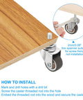 Installation guide for 2 Inch Stem Casters 4 Pack Low Profile TPR Swivel Wheels with 360 Degree Rotation Threaded M8 x 15mm Stem for furniture use