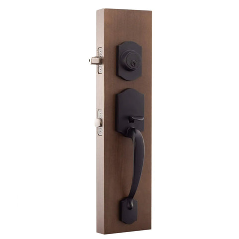 Heritage Front Door Handleset Black Finish With Colonial Knob Interior Built To Last Solid Cast Zinc Construction ANSI Grade 3 Security Residential Front Entrance Hardware Easy Install For Your Home Makeover