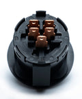 Ignition Key Switch With Protective Umbrella Key Plug And Play Compatible With Craftsman MTD Troy Bilt, back view showing terminals