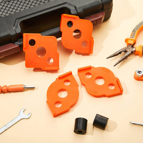 Four Pack Router Corner Radius Templates Set With ABS Hard Jig Guides For Woodworking, Includes Radii R5 R10 R15 R20 R25 R30 R35 R40