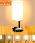 Multifunctional Table Lamp With 10W Fast Wireless Charger, USB Port, touch control, dimmable lighting modes, light on table.