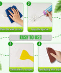 Instruction steps for using the All-In-One Drywall Repair Kit 12-Piece Set With Spackle Paste, Wall Putty, Putty Knife And Sanding Pads