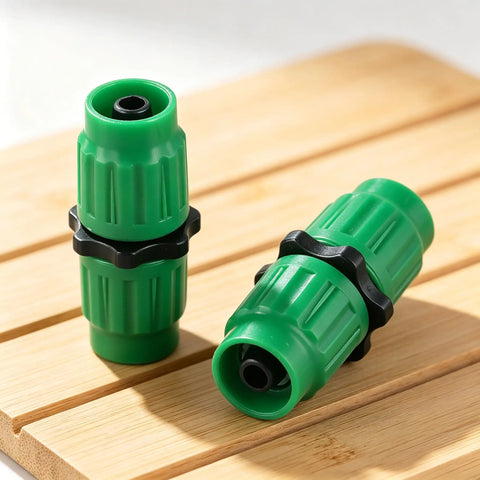 Heavy Duty Expandable Garden Hose Repair Kit With Dual Quick Connectors For 5/8 3/4 Inch Fittings Fits 25 50 75 100 Feet Leaks Green Color 4 Pack Set Drip Irrigation Parts For Easy Fix And Maintenance, green hose connectors